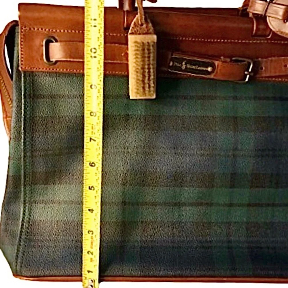 RALPH LAUREN Black Watch Tartan Plaid Doctor's Work Carry-On Laptop Bag 38cm